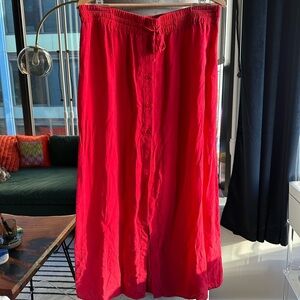 CLOTH & STONE RED MAXI SKIRT L